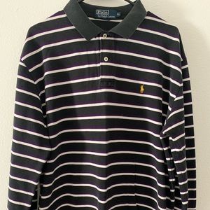 Polo Ralph Lauren Long Sleeve Vintage Knitted Polo Shirt